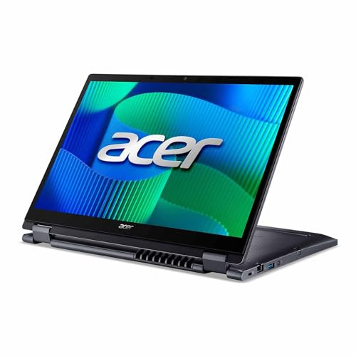 Acer TravelMate P4 Spin | 14 Touch | Ultra 7 155U | RAM: 64GB | SSD: 4TB | Convertible in Slate Blue | WUXGA | inkl. Stift | beleuchtete Tastatur | Windows 11 Pro | Notebooktasche