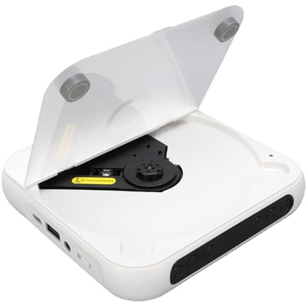 Fockety Portable CD Player, High Fidelity Sound Bluetooth Desktop CD Players with 3.5mm AUX Port FM Radio, Built in 2000mAh Rechargeable Battery, Music Disc Player for Home Car