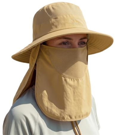 ZIJANG Anglerhut, Atmungsaktiv Sonnenhut, Unisex, Hutumfang: 55–60 cm | Wanderhut, Outdoor Hut mit Abnehmbarem Gesichts- und Nackenschutz, Geeignet für Angeln und Wandern im Freien