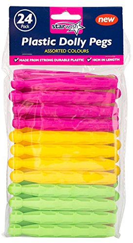 COLOURED PLASTIC DOLLY PEGS