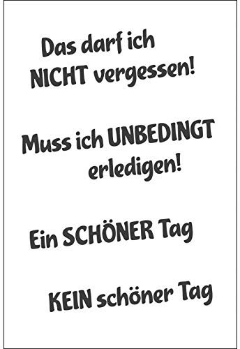 Efco Stempel Clear Das darf ich nicht vergessen!, transparent, A7/ 74 x 105 mm, 4-teilig