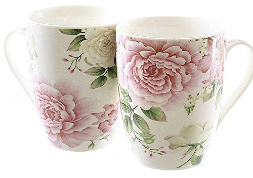dio Only for You 54215 Kaffeebecher Rosen 345 ml, Porzellan, Mehrfarbig (Modell zufällig, 4 Stück)
