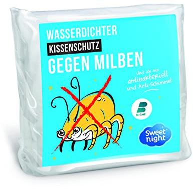 SWEET NIGHT - Protège Oreiller 65x65 cm | Imperméable et Anti Acariens | Molleton 100% Coton | Silencieux et Respirant | Zip de Fermeture