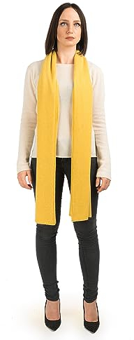 Dalle Piane Cashmere - Breiter schal aus 100% Kaschmir - Made in Italy - für Frau, Farbe: Gelb, Einheitsgröße