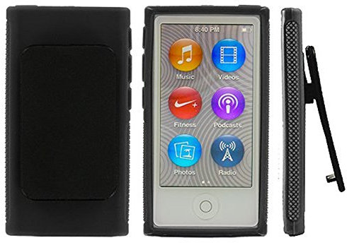 Custodia in pelle TPU nera per iPod Nano 7th 7g 7