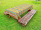 ABAKUHAUS Bunt Outdoor-Tischdecke, Pinsel Marks Entwurf, dekorative waschbare Picknick-Tischdecke, 145 x 265 cm, Dunkel Gelb Aqua