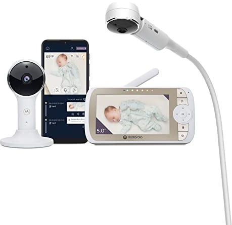 Motorola Babyphone mit Kamera VM65X Connect - Baby Überwachungskamera mit flexiblem Wiegenhalter - Baby Monitor mit Nachtsicht, Zwei-Wege-Kommunikation und App-Steuerung - 300M Reichweite