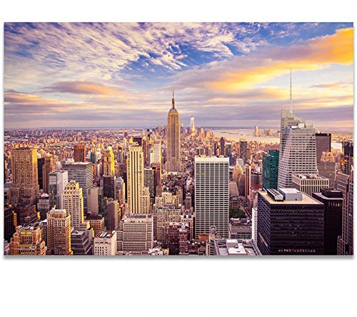 DIY 5D Diamond painting Set Sonnenuntergang New York Gebäude 30x40cm(12x16in)Bilder Voll Bohrer Kleine Größe Kristall Strass Stickerei Kreuzstich Diamant Malerei Kunst Handwerk für die Haus Wand Dekor