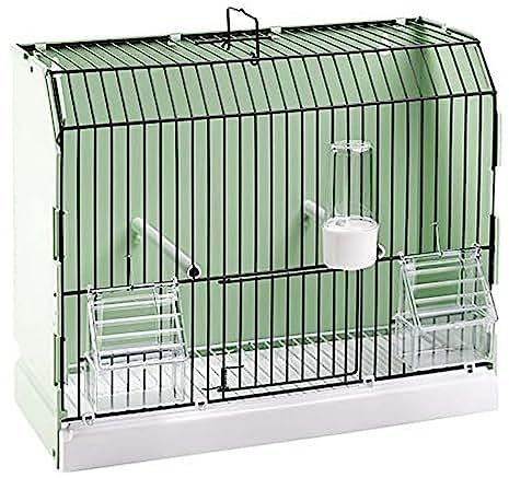 2gr - Jaula de exposición o Concurso para Canarios Verde con Frontal Negro