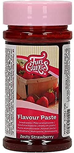 FunCakes Pâte Aromatisante Fraise Acidulée: arômes alimentaires, bon goût, parfait pour la décoration de gâteaux, convient pour la pâte et les garnitures. 120 g.