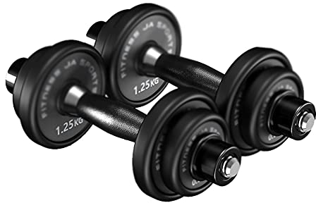 GEREP Hantelset Kurzhanteln Langhantel in Einem Hanteln, Effektives Fitness Krafttraining, Hantel für Dein Zuhause/Schwarz / 2×5kg