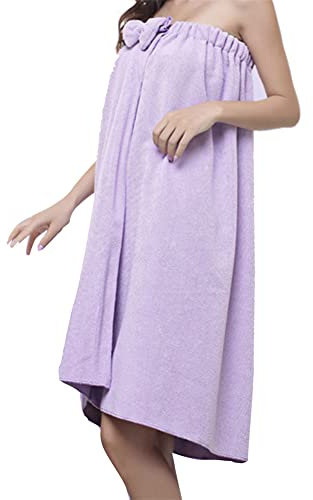 XiinxiGo Damen Saunakilt, Saunahandtuch mit Gummizug, Super Saugfähig für Bath Spa Schwimmen,Lila 1,140 * 75 cm