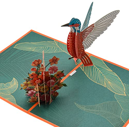 AIBAOBAO 3D Pop Up Karte, Niedliche Kolibri 3D Hummingbird Karte Grußkarte, Glückwünsche, Grüße, Hochzeit, Jubiläum und Valentinstagsgeschenk, Besondere Anlässe, Lehrertagskarten, Geschenkkarten usw