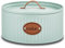 for friends Kuchen Aufbewahrung für Gebäck, Muffins im Vintage Stil in Mint-Grün & Braun, Kuchenbehälter rund Metall, Griff Leder-Optik, Retro Kuchenbox rund cake, auch zum Transportieren
