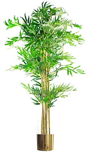 Leaf Tropical Artificial Plants with Planters, Gold, Green, 150cm