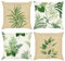 Bonhause 4er Set Kissenbezüge Frühling Blätter 45 x 45 cm Grün Pflanze Botanisch Dekorative Kissenhülle Zierkissenbezüge für Sofa Schlafzimmer Wohnzimmer Zuhause Dekoration