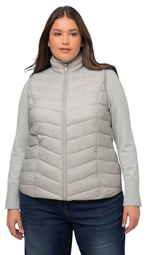 Ulla Popken Damen Grs Hyprar Steppweste Weste, Metallgrau, 46-48 EU