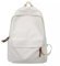Canvas Rucksack Damen Herren 15.6 Zoll Laptop Einfarbige Schulrucksack Backpack Große Kapazität Mädchen Daypack weiß