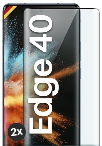 moex CurveProtect für Motorola Edge 40 Panzer Schutzglas, Full Screen Schutzfolie randlos, ganzer Bildschirm komplett abgedeckt, Panzerfolie Curved 3D Glas Folie, Schwarz 2 Stück