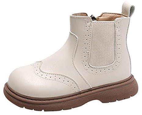 Moda autunno e inverno stivali per bambini ragazze stivaletti suola spessa antiscivolo stivali invernali scarpe con chiusura lampo tinta unita design semplice casual comodi stivali di gomma per