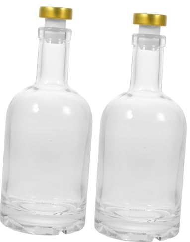 HEMOTON 2piezas Botellas De Vidrio Transparentes Gruesas Para Licor y Vodka De Fondo Antideslizante y Capacidad Grande Para Bar y Hogar