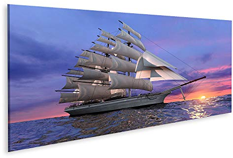 islandburner Prime Bild auf Leinwand Segelschiff Auf Dem Hintergrund Der Untergehenden Sonne Im Klaren Ruhi Bilder Wandbilder Poster