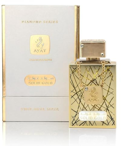 Ayat Perfumes - Eau de Parfum Diamond Series 100 ml – Parfum Damen – Duft Dubai – hergestellt in den Vereinigten Arabischen Emiraten – Arabische Parfüm Damen – parfüm frauen(Solid Gold)