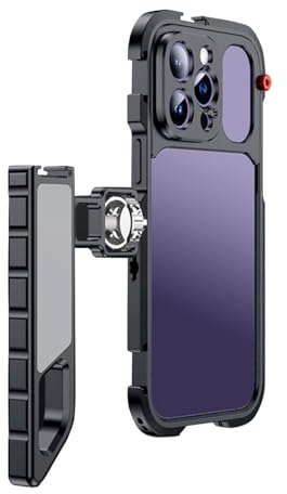 Enzemit Phone Cage Video Rig für iPhone 13 Pro MAX /14 Pro/14 Pro Max, Single Handheld Phone Cage Kit, Mobile Video Rig Cage Kit, Phone Stabilizer for Video Recording (for iPhone 13 Pro Max Cage)
