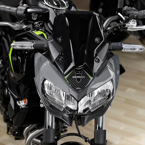 Resin Bike Aufkleber Motorrad Kompatibel Mit Kawasaki Z650 2024 Schwarz. Schutz Windschild vor Stößen und Kratzern. Aufklebersatz 3D-Harzklebstoff - Stickers Made in Italy