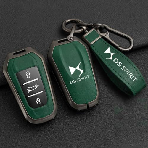 LyTTuu 1 Piezas Coche Carcasas Llaves para DS DS7 DS5 DS6 DS9 New Energy DS3 4S 5LS,Funda Llaves Caso Clave Cubierta Protectora Inteligente Resistente ArañAzos Accesorios,B-Green