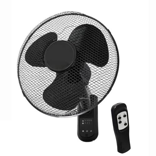 GROWMANIA Ventilador de Pared con Mando a Distancia 45W | Ventilador Potente y Silencioso | 3 Velocidades y Temporizador | Cabezal Oscilante 90º