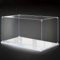 Acryl Vitrine Vitrine mit Transparentem Boden und Weißem Sockel, Staubdichte Vitrine aus Acryl für Sammlerstücke, Aufbewahrungsbox zum Selbstaufbau für Actionfiguren / Modelle(20cm(8)x20cm(8)x20cm(8