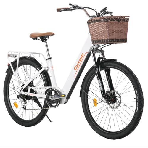 cysum Cityrun Vélo électrique, City E-Bike Femme et Homme, 26 Pouces Pedal Assist vélo électrique, Batterie 36 V 10 Ah, autonomie 80 km, Moteur 250 W, Max 25 km/h
