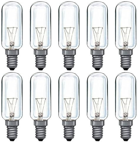 Lampwise 10x 40W Tubular Bulb (SES E14) - Ideal for Cooker Hoods (80x25mm)