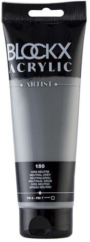 Blockx 61150BXC Acrylique Fine Opaque et Satinée - Gris neutre PW 6/PBI 7 - 250ml