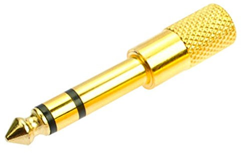 Phyachelo Audio Jack Adaptateur Convertisseur Prise Stereo Prise pour Guitares Electriques Miniphone Casque 3.5Mm Male 6.5Mm Femme Or