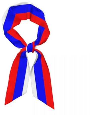 Schal Krawatte Schmal Lang Modische Krawatte Für Damen,Aufdruck Mit Russischer Flagge,Weich Tücher Für Kopftuch Und Hals, Gürtel Haarwickel In Schöner Farbe,Damenschal Mit Seidengefüh