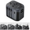 SooPii Adaptateur de voyage universel, convertisseur d'alimentation avec 1 port USB-C et 2 ports USB-A, adaptateur de voyage 4 en 1, chargeur mural, adaptateur secteur international pour EU, USA, UK