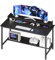DOSDIOS Computer Desk with Storage, 80x45cm Gaming Desk with Monitor Stand, Home office Desk with Shelf, Writing Table