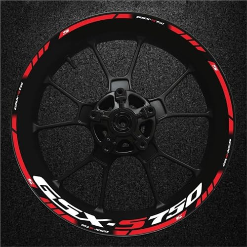 BYLKFC Motorrad-Radnabenaufkleber Motorrad-Radaufkleber, Felgenaufkleber Für Suzuki Gsx-s 750 Gsxs 750 Gsx-s750 Gsxs750 2024, Streifen, Felgenaufkleber Felgenaufkleber(Farbe1)