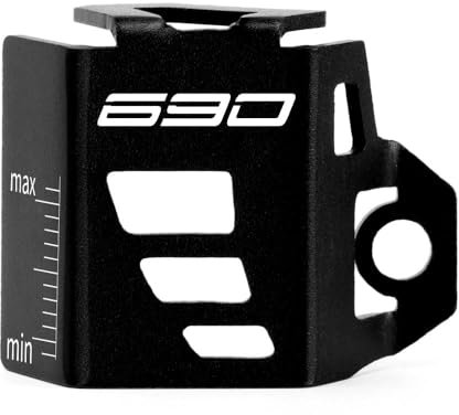 Modeer Motorrad CNC Bremsflüssigkeitsbehälter Schutz hinten Kompatibel mit 690 SMC R 2009-2024+ / 690 Enduro R 2016-2024+ / 690 DUKE 2013-2019 Zubehör (Schwarz)