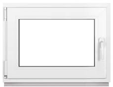 Framex Ventana de sótano PVC pequeña blanca de ANCHO x ALTO 70 x 45 cm (700 x 450 mm), doble acristalamiento (32 mm), oscilobatiente, DIN izquierda, Premium