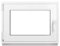 Framex Ventana de sótano PVC pequeña blanca de ANCHO x ALTO 70 x 45 cm (700 x 450 mm), doble acristalamiento (32 mm), oscilobatiente, DIN izquierda, Premium