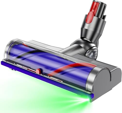OMYOPY Brosse de Rechange Compatible avec Les Aspirateurs Dyson V7, V8, V10, V11, V15 – Brosse Sol à entraînement Direct avec lumières LED pour sols durs et moquettes