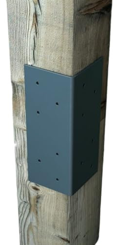 [FIXINGS DIRECT] Anthracite Grey Heavy Duty Fence Post Extension Brackets For Wooden Posts | Fence Height Extender | Post Joiner (Anthracite Grey, 2X Brackets (Up to 75mm Posts))