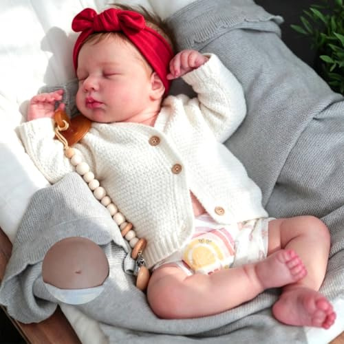 Anano Reborn Baby Vollsilikon Lebensecht-50CM Reborn Baby Mädchen Waschbar Realistisch Puppe Echt Aussieht Reborns Puppen Lebensecht Mädchen