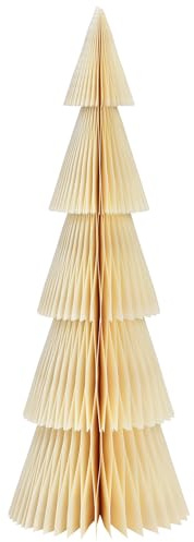 matches21 HOME & HOBBY Weihnachtsdeko Tannenbaum zum Aufstellen Weiß - Ø 14 x 40 cm Papier Tischdeko