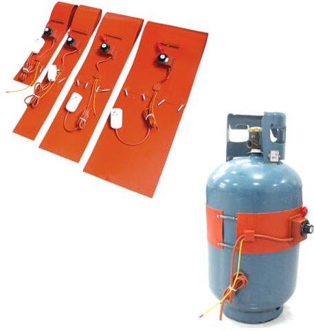 ERSINIAN Metallfassheizung, Silikon-Heizband für Gasflaschen (LPG) im Außenbereich, mit Temperaturregler, 970 x 80 mm, 250 W