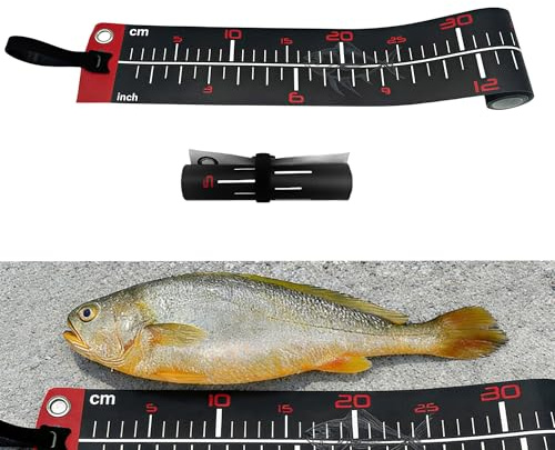 SZHUGEKI Fischlineal, Fischmaßband, 110 × 13 cm, mit Klettverschluss | Die Skalenlinien Sind Klar, Wasserdicht und Leicht zu REeinigen, was die Messung von Wolfsbarschen,Angellineal