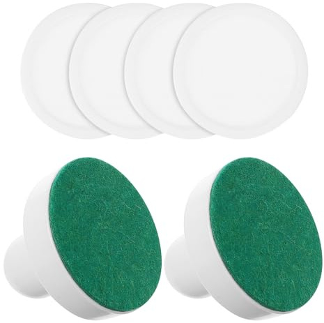 KONTONTY Air Hockey Ersatzset mit 60mm Weißen Pucks und Filzschiebern Robustes Eishockey Pucks Zubehör für Air Hockey Tischspiel